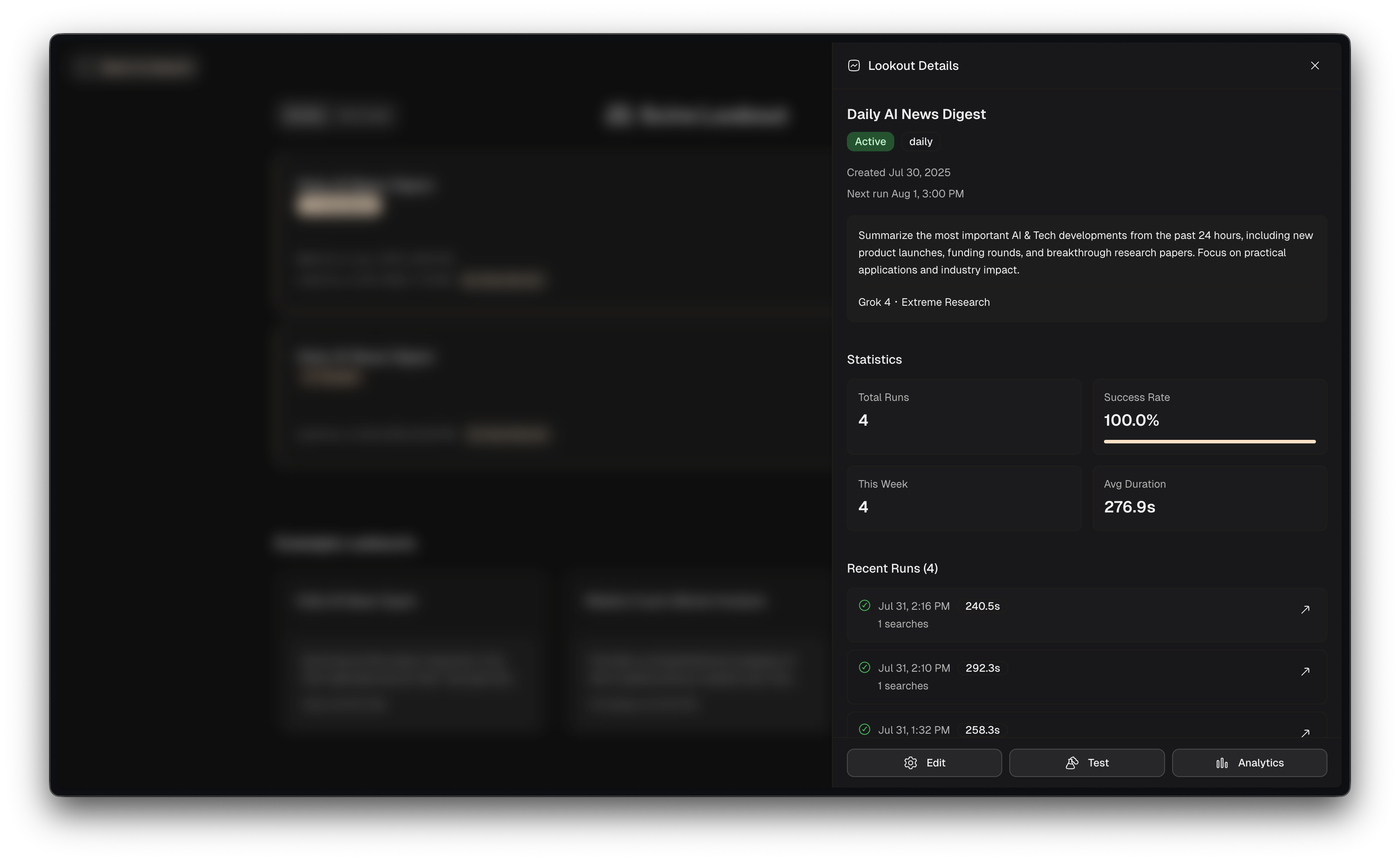 Lookout Details Sidebar